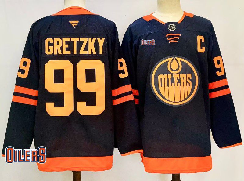 Men Edmonton Oilers #99 Gretzky Black Fanatics 2025 NHL Jersey style 2->edmonton oilers->NHL Jersey
